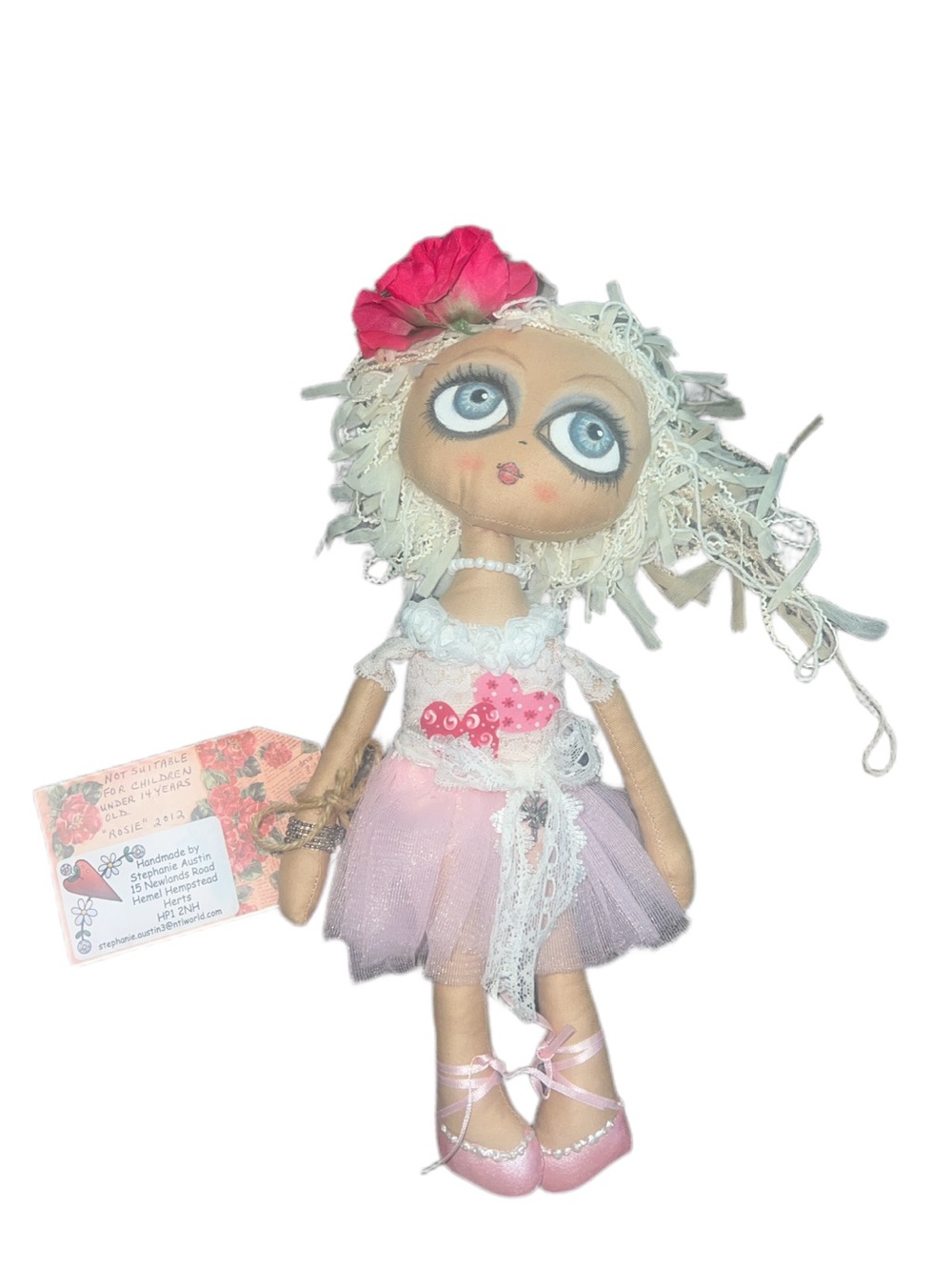 ooak doll Rosie Rag Ballerina Handmade Doll Big Eyes UK